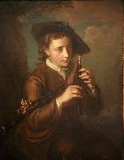 Philippe Mercier Bagpipe player oil painting artist